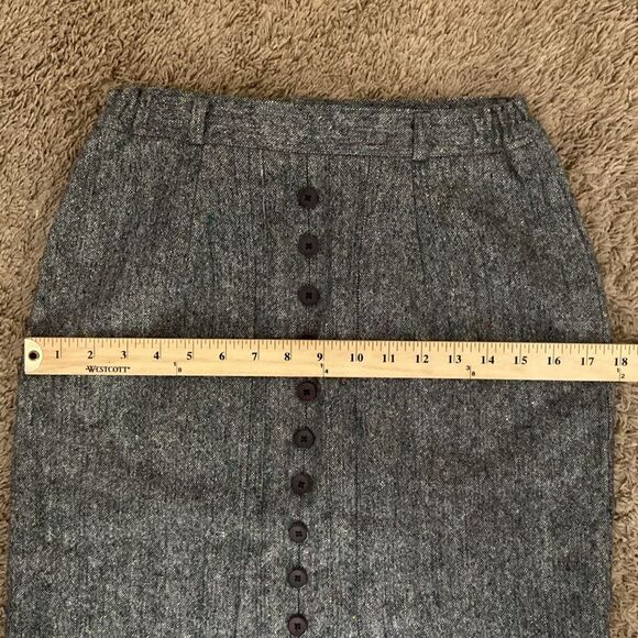 Vintage Women's Button Front Pencil Skirt Gray Tweed XS Preppy Business Casual - Picture 8 of 8
